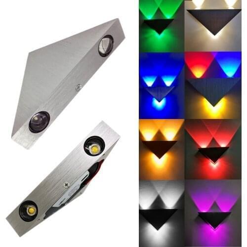 AC85-265V Triangular Wall Light 3W 9W Wall Lamp Aluminum Triangle Bedroom Bathroom Wall Sconce Light Fixture Home Decoration