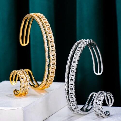 GODKI Trendy Mixed Stack 2pcs Bangle Ring Set For Women Wedding PARTY Baguette Cut Zirconia Dubai Bridal Jewelry Sets BOHO