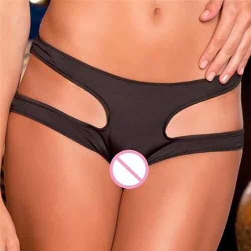 Women Sexy Lingerie Open crotch Sexy Panties Hot Erotic Crotchless Underwear Women Porn Cheeky Strappy Thong Briefs Plus Size