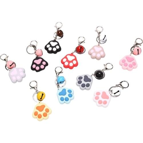 1Pcs Keychain Creative Cute Dog Cat Paw 3D Cartoon Animal Soft Silicone Car Accessories Handbag Decor Jewelry Gift Key Ring