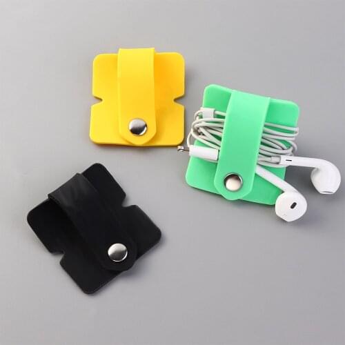 1 Pc Practical Phone Cable Organizer Silicone Wrap Winder Cord Manager Headset Headphone Earbud Holders Cable Winder