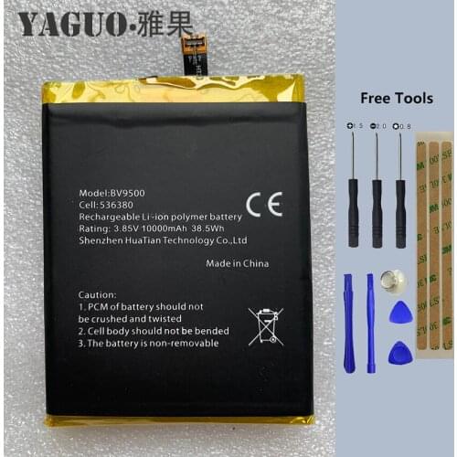 100% New Original Blackview BV9500 Battery 10000mAh Replacement For Blackview BV9500 Pro MT6763T 536380 Smart Phone + Free Tools