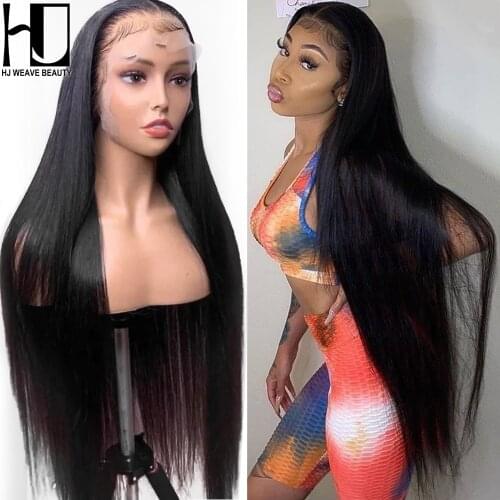13x6 13x4 Transparent 30 34 40 Inch Straight Glueless Lace Front Human Hair Wig Black Women Brazilian 5X5 HD Closure Frontal Wig