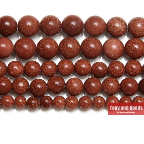 15" Natural Gold SandStone Golden Sand Round Loose Beads 3 4 6 8 10 12 MM Pick Size For Jewelry Making