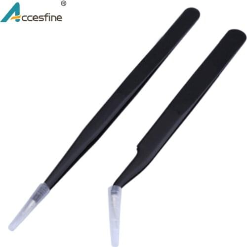 2Pcs Precision Stainless Steel Tweezers Anti-static Ultra precision tweezer Multi Function Repair Tools for Mobile Phone