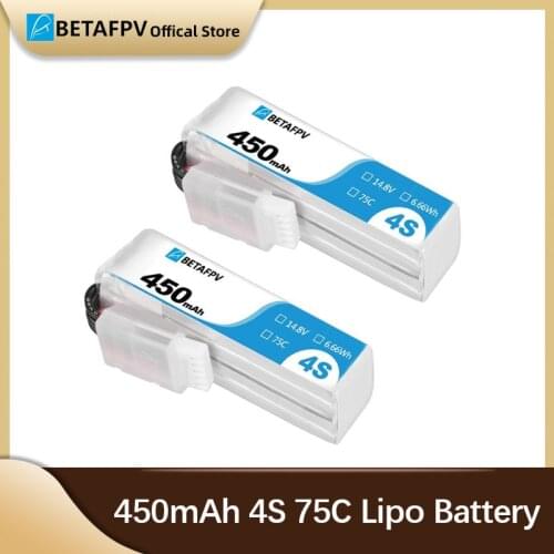BETAFPV Racing Drone Battery Accessories 4PCS 450mAh 4S 75C Lipo Battery For Beta95X V3 FPV Whoop Quadcopter Battery Parts