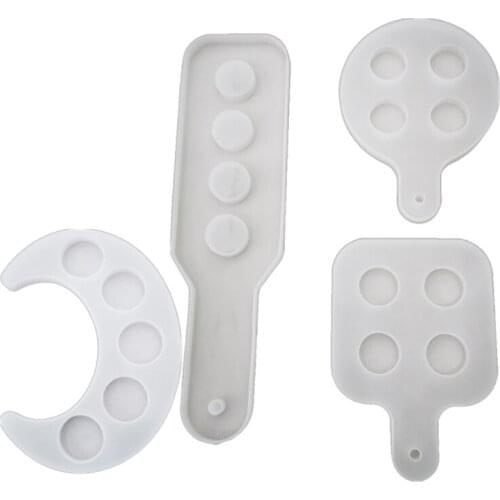 More Shape Wine Glass Holder Resin Mold Beer Serving Board Epoxy Resin Molds for Candlestick DIY Crafts Home Table Decor