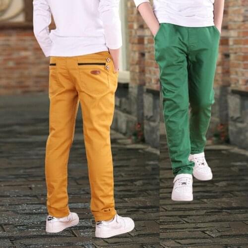 Boys casual pants 2017 Summer fashion kids pants Cotton Regular elastic waist british style trouser for children pant size 3-16y