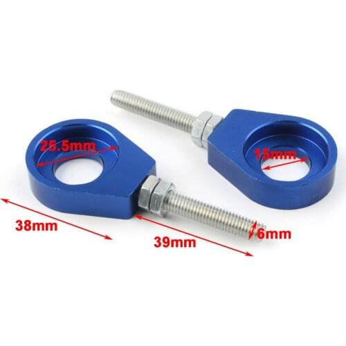 15mm Motorcycle Chain Adjuster Tensioner Block for Dirt Bike Quad ATV CRF50 SSR Blue 2 Pcs