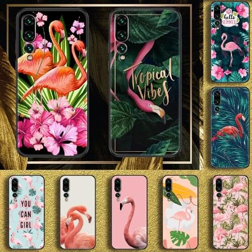 Flamingo Pink Bird Phone case For Huawei P Mate P10 P20 P30 P40 10 20 Smart Z Pro Lite 2019 black fashion hoesjes tpu bumper 3D
