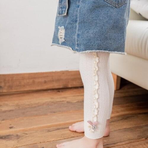 Kids Girl Tights Period Color Childrens Tights Girl Pantyhose Cotton Bar Agaric Lace Nine Points Baby Stockings Tight