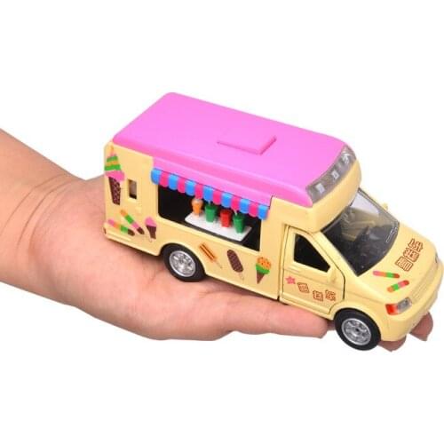 Childrens toy car,1:36 alloy pull back sound and light ice cream car,takeaway transport truck,Wholesale hot gifts