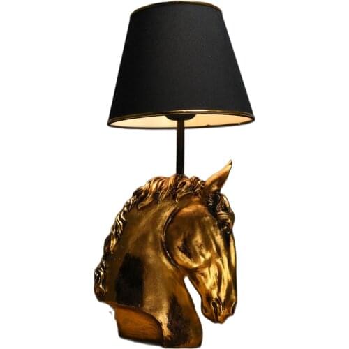 Hmydesign Home For Table Lamp Spacious Light Provides to the Gift Horse Statue Pedestal Gulie Tumbled Gold Horse Lampshade