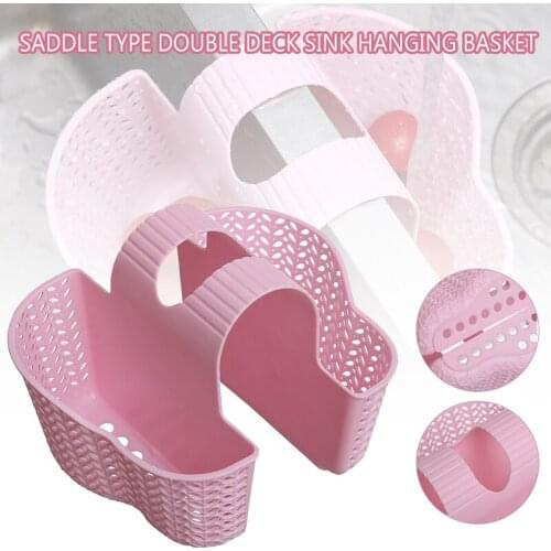 Double-layer Thick Plastic Storage Basket Hollow Drain Storage Rack For Kitchen Supplies Organizador Drop Shipping