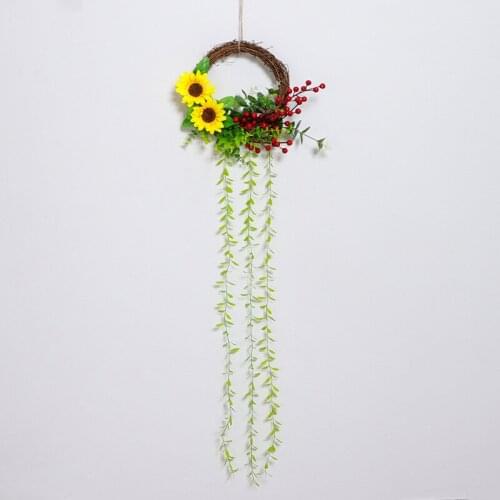 Artificial Plant Flower Fake Wooden Flower Wreath Wall Hanging Decor Home Decor Wedding Mariage Garden Party Hotel Room Decor
