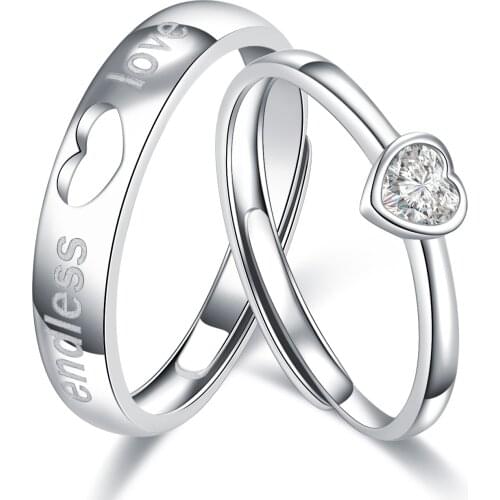 Love Couple Ring Sterling Silver Ring Student Creative Valentines Day Ring 925 Sterling Silver Jewlery Sets Jewelry