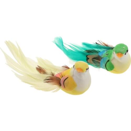 MagiDeal 2Pcs Lifelike Artificial Foam Birds Decorative Figurines Miniatures for Home Garden Decor Craft Table Top