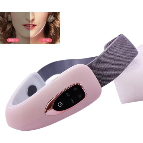 Micro Current Electric Face Slimming Belt V Face Chin Lift Massager Rechargeable Vibration Facial Massager Light Therapy Massage