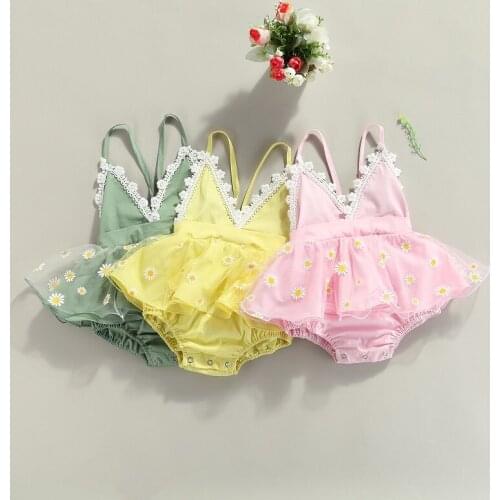 0-18M Cute Newborn Baby Girl Sleeveless Backless V-neck Floral Dress Romper Jumpsuit Outfits Princess Baby Girls Clothes