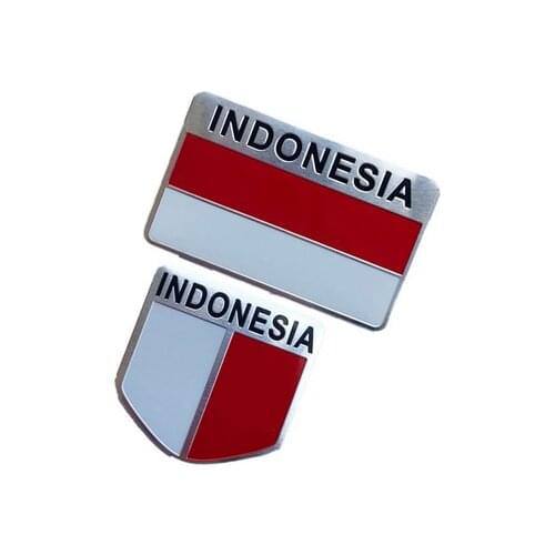 Set Indonesia Flag Emblem Badge Motorcycle Fairing Decals Stickers for Auto Doors Windows Trunks Car Accessories
