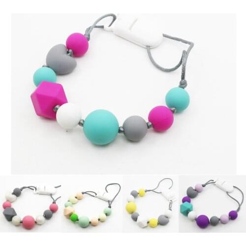 Newest Silicone Teething Pacifier clip for baby ,silicone teething pacifier baby necklace