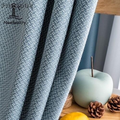 2021 New Small Fresh Cotton and Linen Curtains Small Leaves Simple and Modern Shading Curtains for Living Dining Room Bedroom