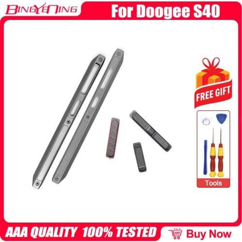 New Housing A Front shell Middle Side Plastic Frame Cases Middle Case + Power Volume SOS Button Repair Parts For Doogee S40