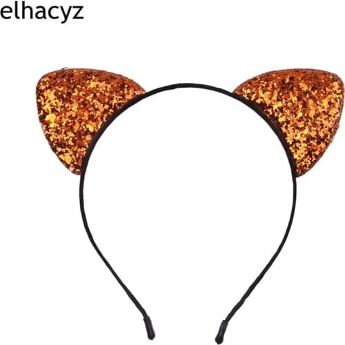 1PC New Cute Glitter Cat Ears Headband Chic Hair Band Shiny Headwear for Girls Hairband Women Party Fashion Hair Accessories