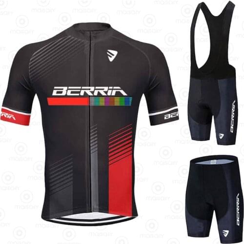 2021 New BERRIA New Bicycle set Short Sleeve Maillot Ciclismo Mens MTB Cycling Jersey Summer breathable Cycling Clothing Sets