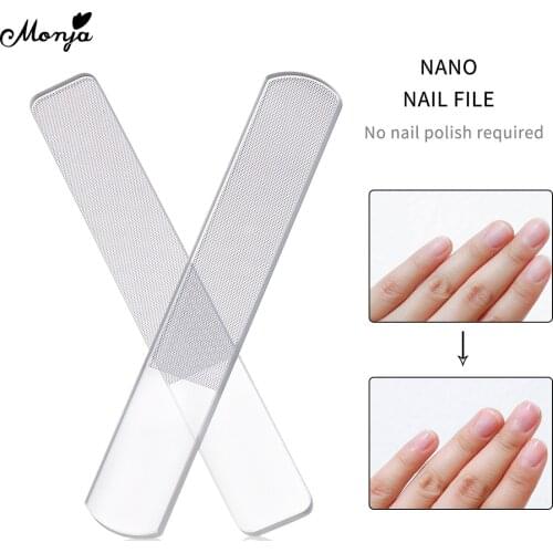 Monja Professional Nano Glass Nail File Transparent Sanding Polishing Grinding Nails Filing Manicure Tool