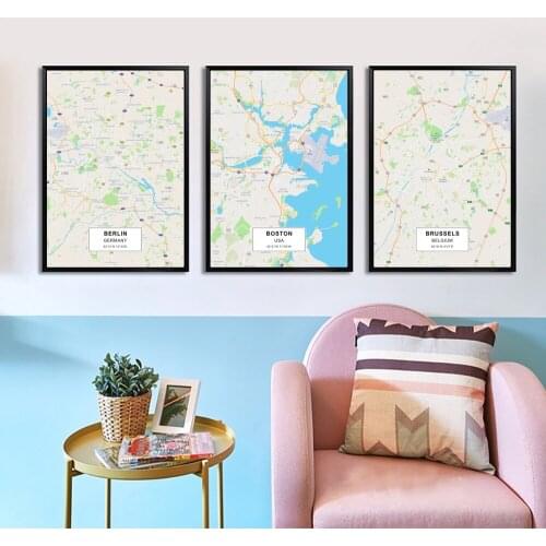 BERLI BOSTO BRUSSEL Poster Canvas Art Prints Painting Wall Picture for Children Living Room Decor