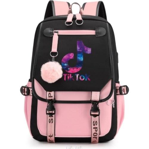 Casual TIK TOK Backpacks for Teenager Girls USB Charge Schoolbag Women Daily Mochila Bagpack School Backpack Travel Bags