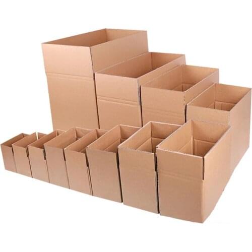 10pcs/lot Strong Kraft Paper Mailing Box Express Transportation Corrugated Packing Box Wholesale 7 Sizes
