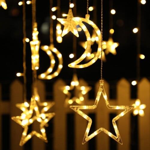 Remote LED Outdoor Solar Lamp Timmer String Lights Fairy Holiday Christmas Lights Party Garland Solar Lights Stars Garden Decor