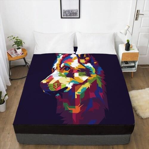 Luxury Elastic fitted sheet bed sheet With An Elastic Band Mattress Cover 150x200 Bed cover for home animal colorful dog