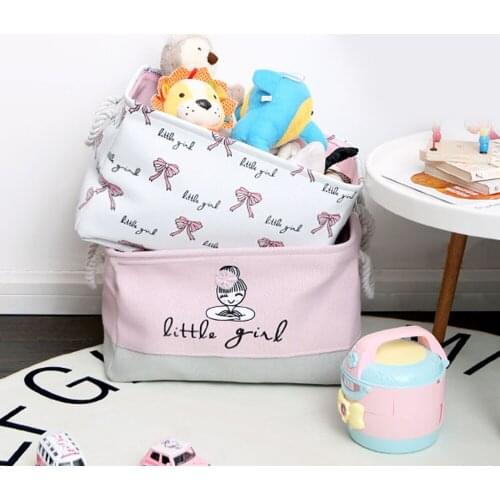 Pink Laundry Storage Basket Organizer For Dirty Clothes Cotton Organizer Basket Clothes Storage Box Home Storage & Organization