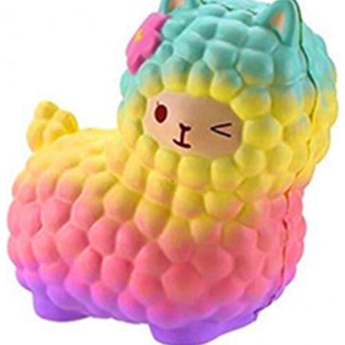 Hand Squeeze Sponge Ball Fidget Vent Ball Toy Miniature Novelty Toy Toddler Gift Stress Relief Toy Rainbow Alpaca Ball