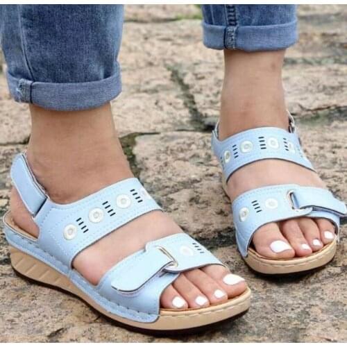 Sandal shoes woman flatform beach women leather slides sandals summer plus size sandalias mujer sapato feminino SA1268
