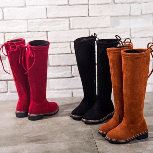 Girls Boots Children Shoes New Winter Leather Warm Fashion Girls High Boots Child Soft Tube Plus Snow Boots For Girls Size 26-37