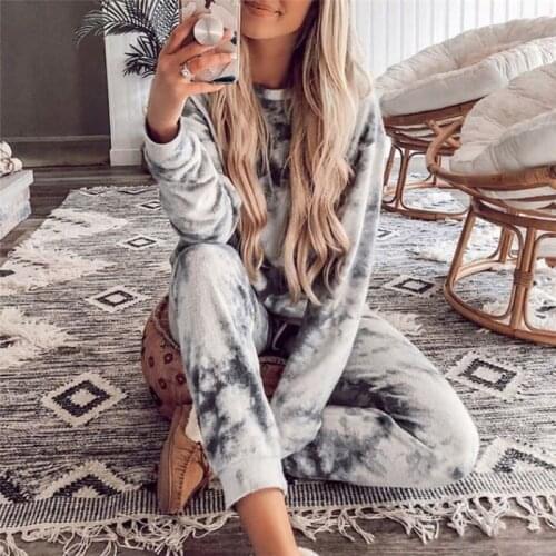 Tie Dye Tracksuit Women Two Piece Set Spring Autumn Clothes Pullover Top and Pants Suits Casual Womens Sets Lounge Wear Outfits