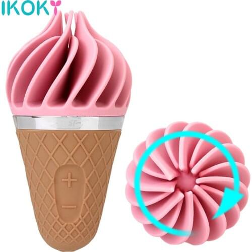 G Spot Clitoris Stimulator Cone Sex Toy for Women Female Masturbation Mini Ice Cream Sex Vibrator Soft Silicone 7 Frequency