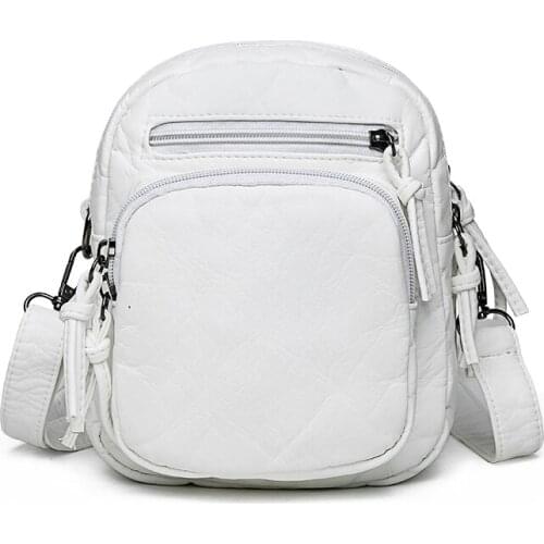 Double Zipper Tassel Solid Color Mini Crossbody Bags for Women Vintage Soft Leather Shoulder Messenger Bag Female Phone Purses