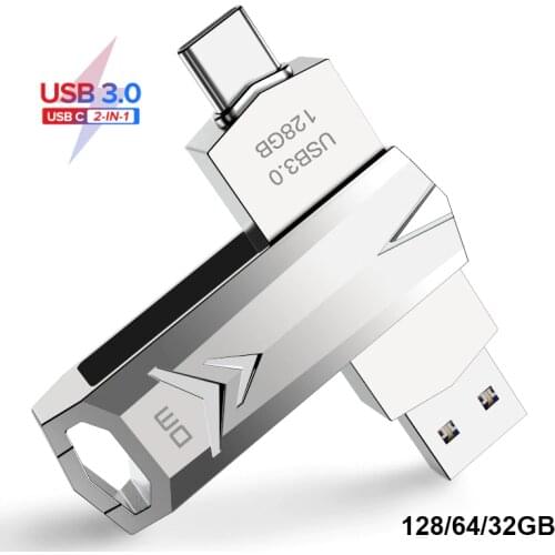 DM PD098 USB Flash Drive 3.0 USB C OTG Pendrive 32 64 128GB For Xiaomi Redmi5 For Samsung S9 Plus Note 9 Memory Stick Pen Drive