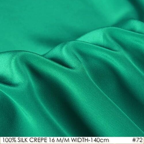 100% SILK CREPE DE CHINE 140cm width 16momme Natural Silk Evening Dress Fabric Deep Bamboo Green NO72