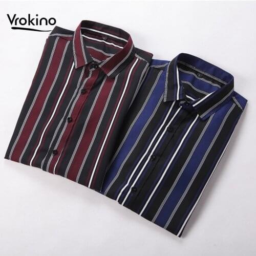 2020 Spring and Autumn New Large size 5XL 6XL 7XL Mens striped long sleeve shirt Business casual classic mens wedding shirt