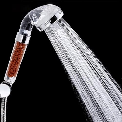 Water Therapy Spa Bath High Pressure Filter Water Saving Rain Shower Head With Activated Ion Negative Ball Function Adjustable