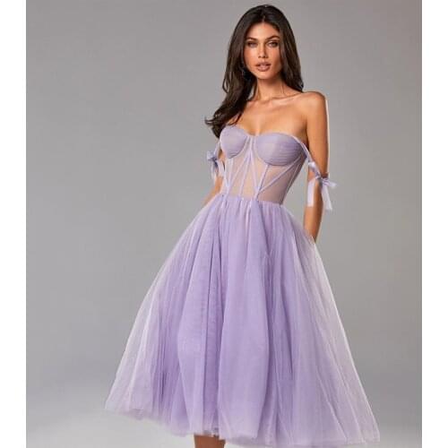 Pink Blue Lilac Prom Dresses Short Cheap Wedding Party Dress Knee Length Bridesmaid Gowns Straps Sweetheart Vestido de Festa