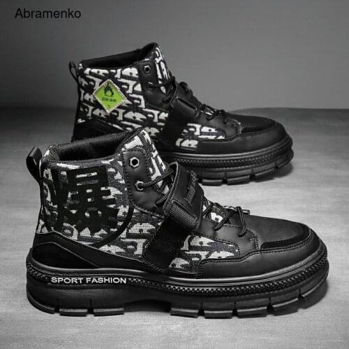 Winter Mens Short Ankle Boots Breathable Trend Tooling Boots Motorcycle Boots High Quality Outdoor Mens Casual Shoes