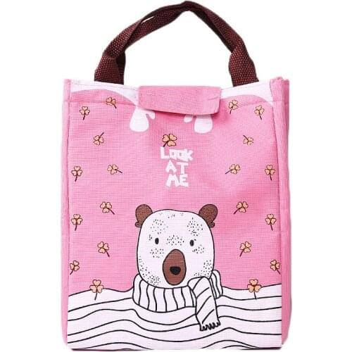 12PCS / LOT Insulated Rice Bag Canvas Portable Aluminum Foil Thickened Korean Female Thermal Insulation Pack Lunch Bag Wholesale