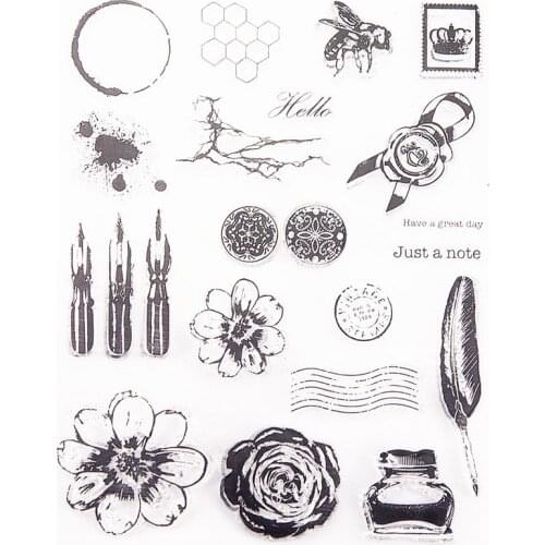 14.6x18cm Flowers letterhead TPR Transparent Silicone Rubber Clear Stamps cartoon Scrapbooking/DIY Easter wedding album